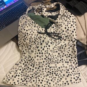 Athena Black and White Polka Dot Tank Top